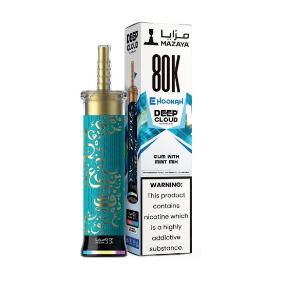 شيشة مزايا ديب كلاود الجاهزة 80000 بف علكة نعناع ماكس