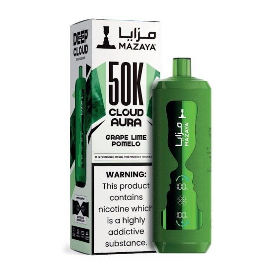 شيشة مزايا كلاود اورا الجاهزة 50000 بف جريب لايم بوميلو