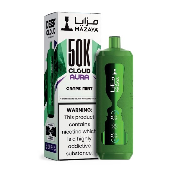 شيشة مزايا كلاود اورا الجاهزة 50000 بف جريب مينت