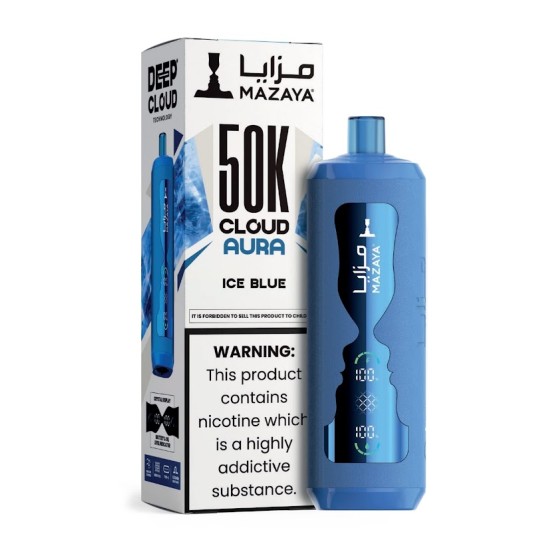 شيشة مزايا كلاود اورا الجاهزة 50000 بف ايس بلو