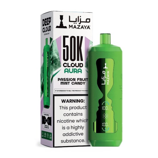 شيشة مزايا كلاود اورا الجاهزة 50000 بف باشن فروت مينت كاندي