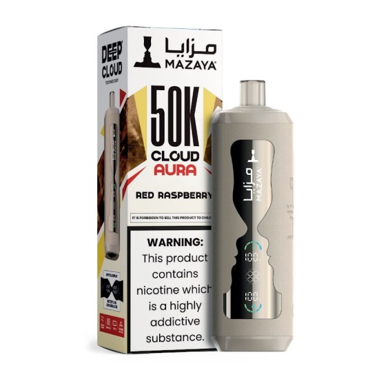 شيشة مزايا كلاود اورا الجاهزة 50000 بف ريد رازبيري