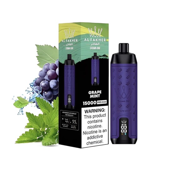 AlFakher Crown Bar Pro max 15000 puffs Grape Mint