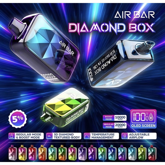 سحبة ايربار دايموند بوكس الجاهزة 20000 بف الخوخ المثلج