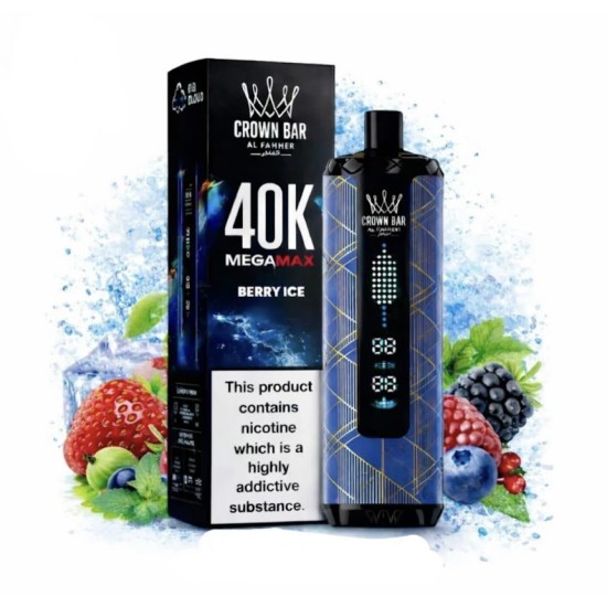 شيشة الفاخر ميجا ماكس الجاهزة 40000 بف توت ايس