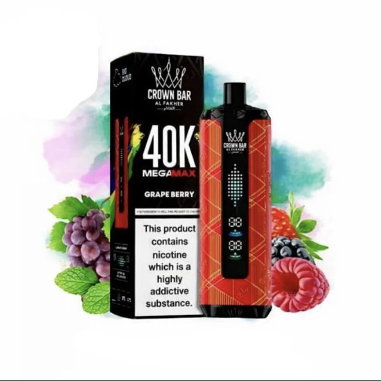شيشة الفاخر ميجا ماكس الجاهزة 40000 بف عنب توت
