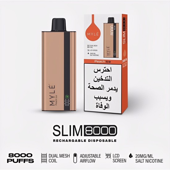 Myle Slim Disposable 8000 Puffs Ice Peach